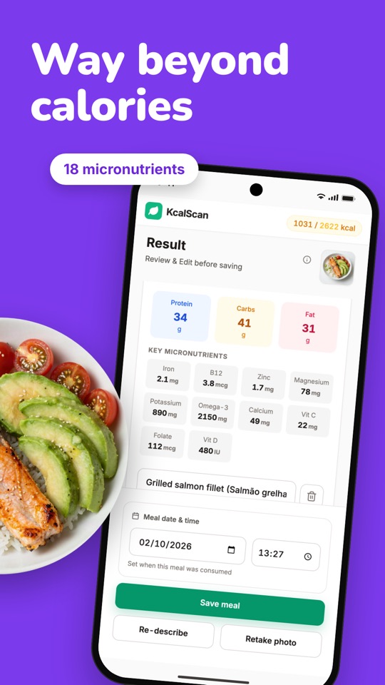 Way beyond calories: 18 micronutrients per scan, from iron and B12 to omega-3